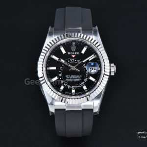 Sky-Dweller 336239 42mm ZF SS Black Dial Rubber Oysterflex Strap (Tungsten)