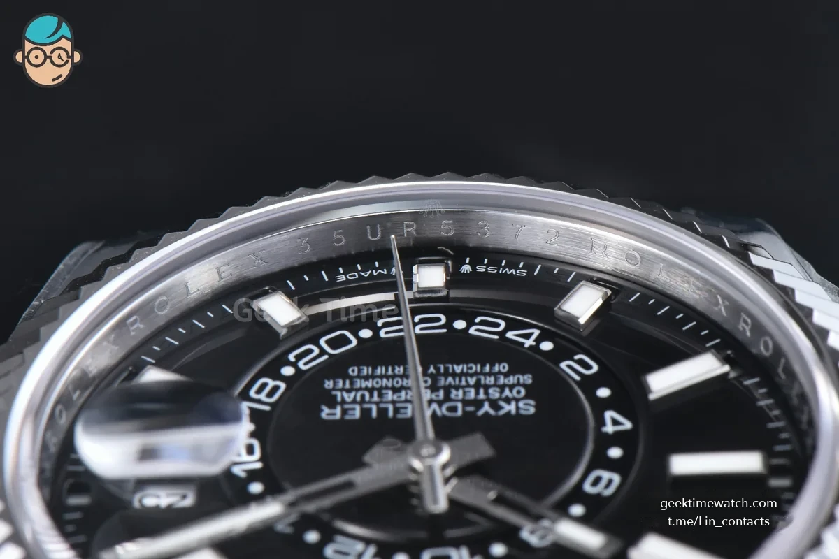 Sky-Dweller 336239 42mm ZF SS Black Dial Rubber Oysterflex Strap (Tungsten)