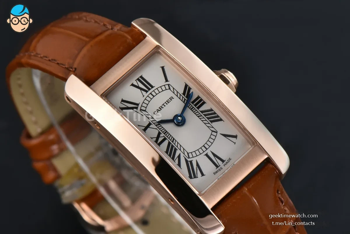 Tank Américaine Small 35.8mmx19mm RG 8848F Brown Leather Strap Quartz