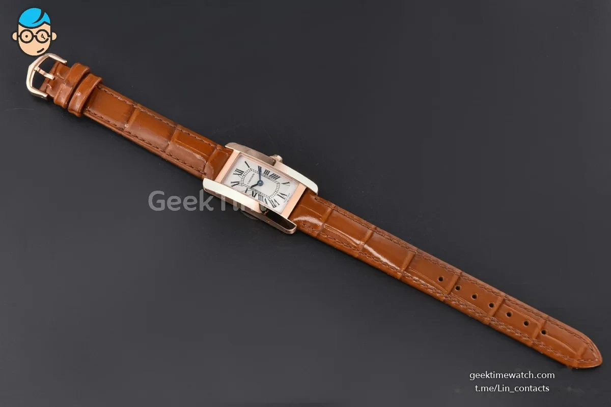 Tank Américaine Small 35.8mmx19mm RG 8848F Brown Leather Strap Quartz