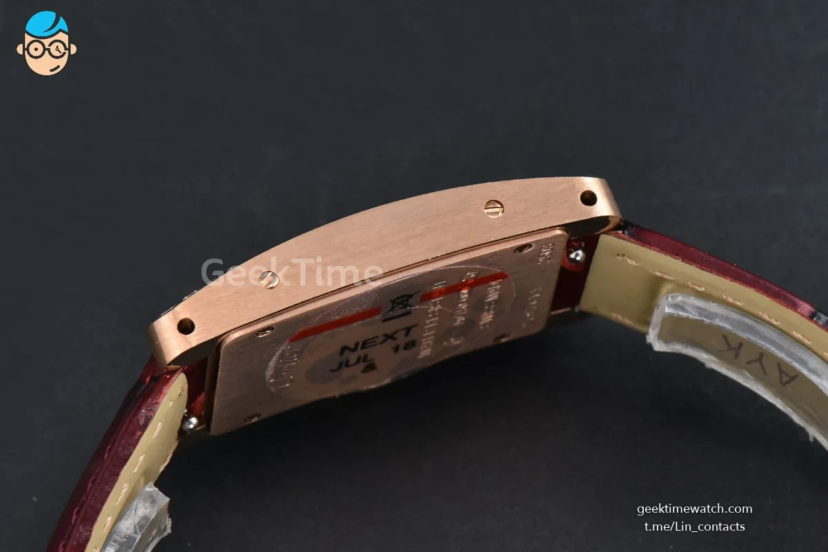 Tank Américaine Small 35.8mmx19mm RG 8848F Diamond Bezel Red Leather Strap Quartz