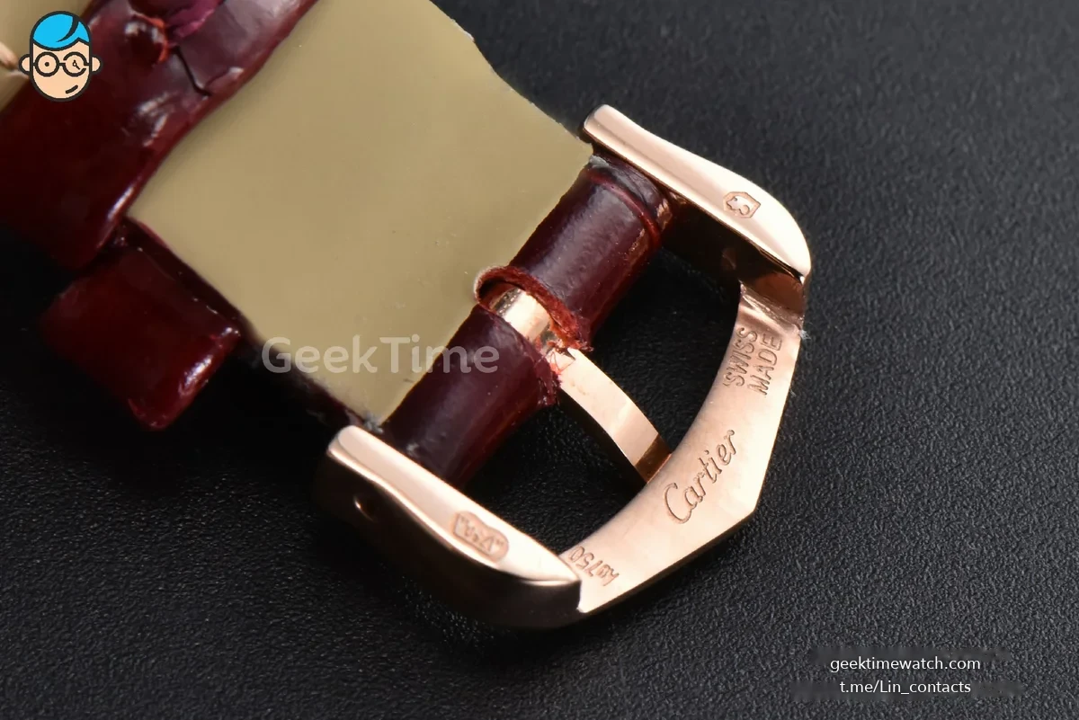 Tank Américaine Small 35.8mmx19mm RG 8848F Diamond Bezel Red Leather Strap Quartz