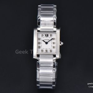Tank Francaise Small 25.7mmx21.2mm 8848F Diamond Marker SS Bracelet Quartz