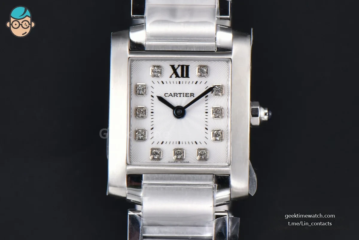 Tank Francaise Small 25.7mmx21.2mm 8848F Diamond Marker SS Bracelet Quartz