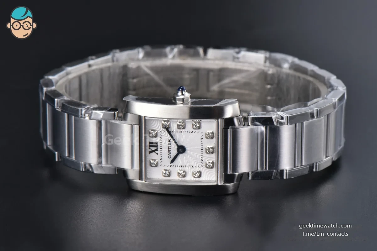 Tank Francaise Small 25.7mmx21.2mm 8848F Diamond Marker SS Bracelet Quartz