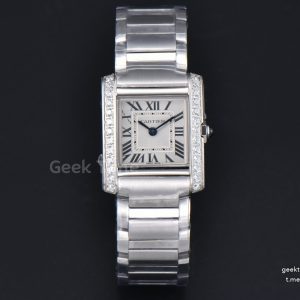 Tank Francaise Small 25.7mmx21.2mm Diamond 8848F SS Bracelet Quartz