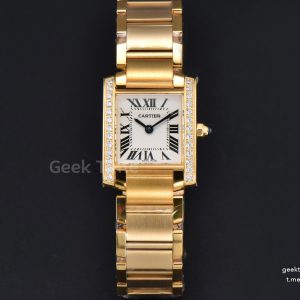 Tank Francaise Small Diamond 25.7mmx21.2mm 8848F YG Bracelet Quartz