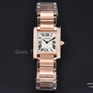 Tank Francaise Small Diamond Bezel 25.7mmx21.2mm 8848F RG Bracelet Quartz