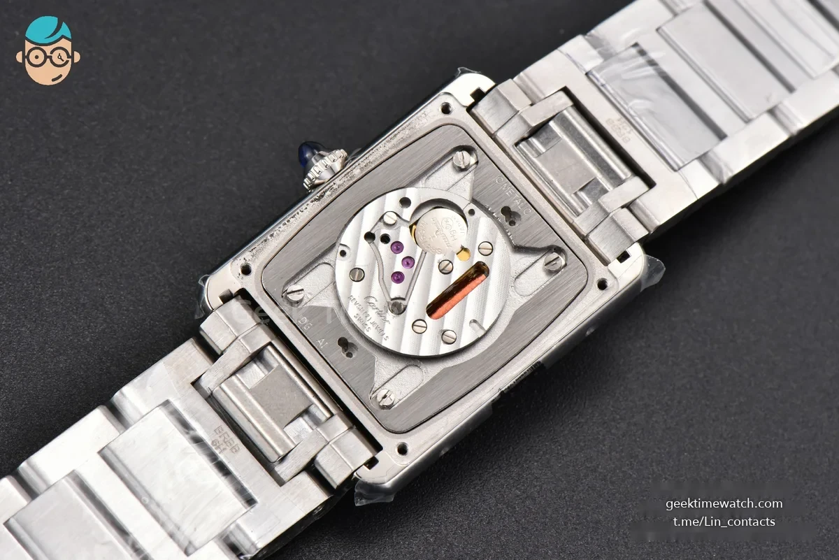 Tank Must Large 33.7mmx25.5mm K11F Diamond White Dial SS Bracelet Ronda Quartz