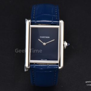 Tank Must Large 33.7×25.5mm K11F Blue Dial Blue Leather Strap Quartz