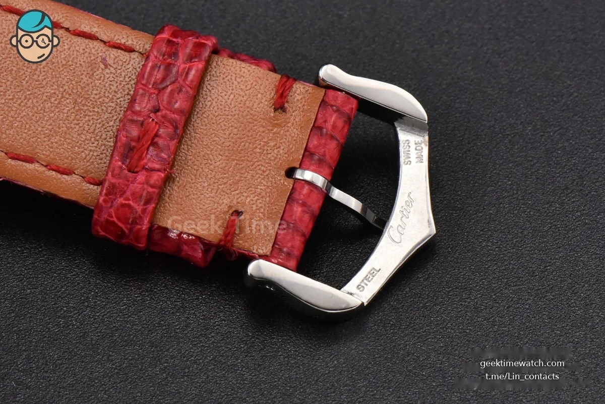 Tank Must Large 33.7×25.5mm K11F Red Dial Red Corc Texture Leather Strap Quartz