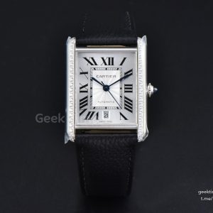 Tank Solo XL Automatic 31mm x 41mm SS Diamond AF Black Leather Strap 9015