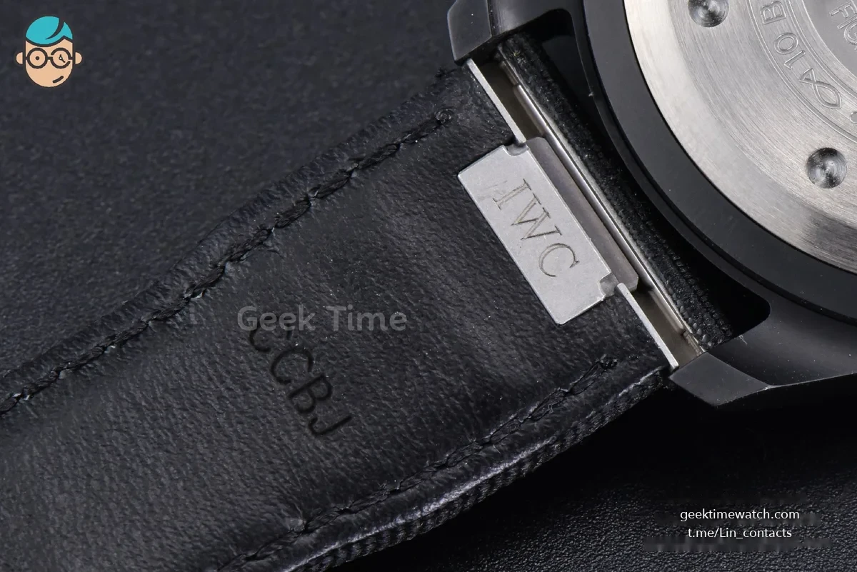Top Gun IW326901 Ceramic 41mm M+F Black Dial Black Nylon Strap A2892