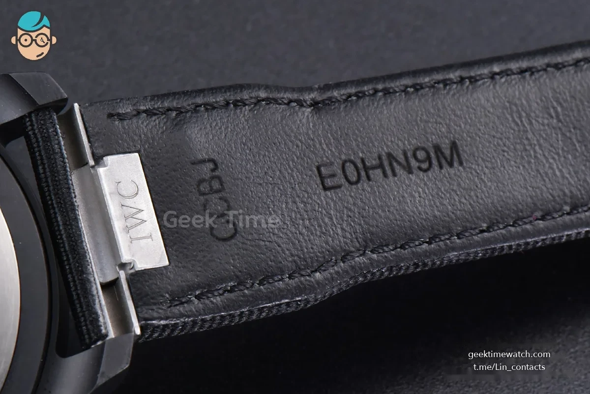 Top Gun IW326901 Ceramic 41mm M+F Black Dial Black Nylon Strap A2892