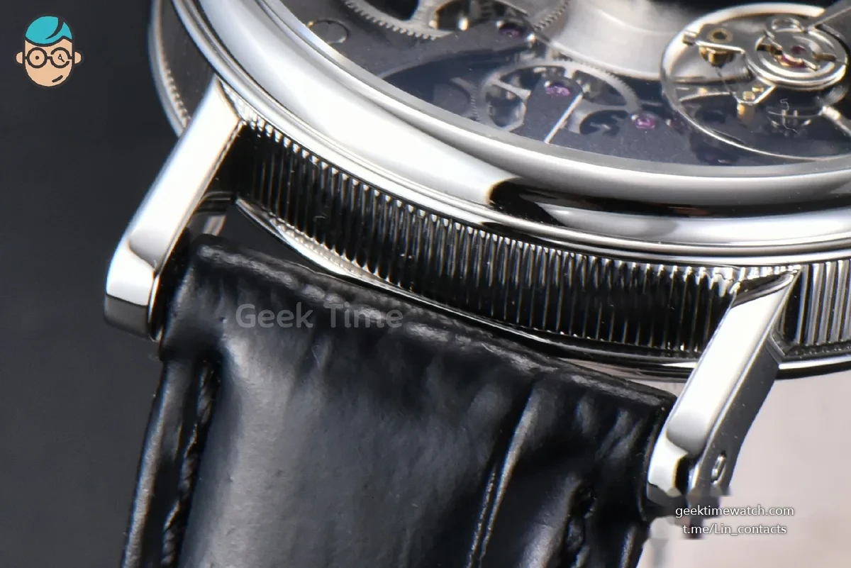 Tradition 7057BB ZF 40MM Gray Dial Black Subdial Black Leather Strap A505