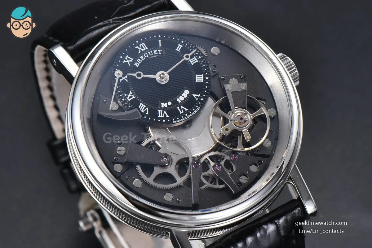 Tradition 7057BB ZF 40MM Gray Dial Black Subdial Black Leather Strap A505