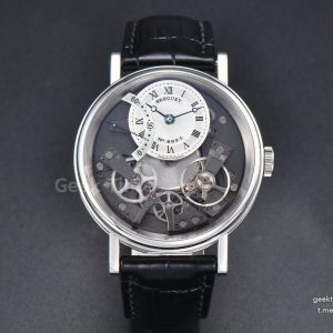 Tradition 7057BB ZF 40MM Gray Dial White Subdial Black Leather Strap A505