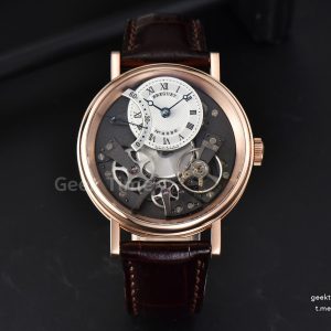 Tradition 7097BB RG ZF 40MM Gray Dial White Subdial Brown Leather Strap A505
