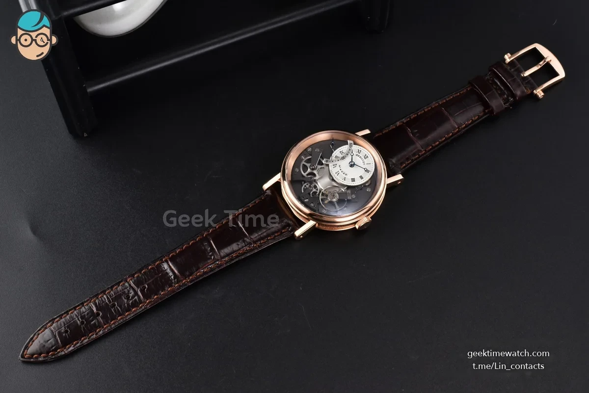 Tradition 7097BB RG ZF 40MM Gray Dial White Subdial Brown Leather Strap A505