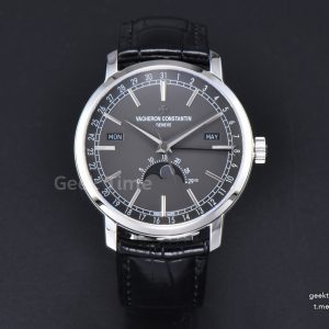 Traditionnelle 4010T MXF 41MM Gray Dial Black Leather strap A2460QCL