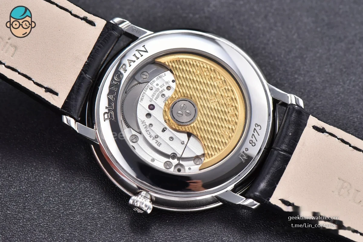 Villeret 6651 ZF 40MM White Dial Black Leather Strap CAL1151