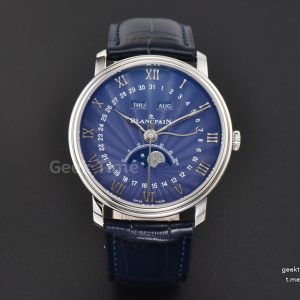Villeret 6654 40mm Complicated Function OMF Blue Dial Black Leather Strap A6654 V3