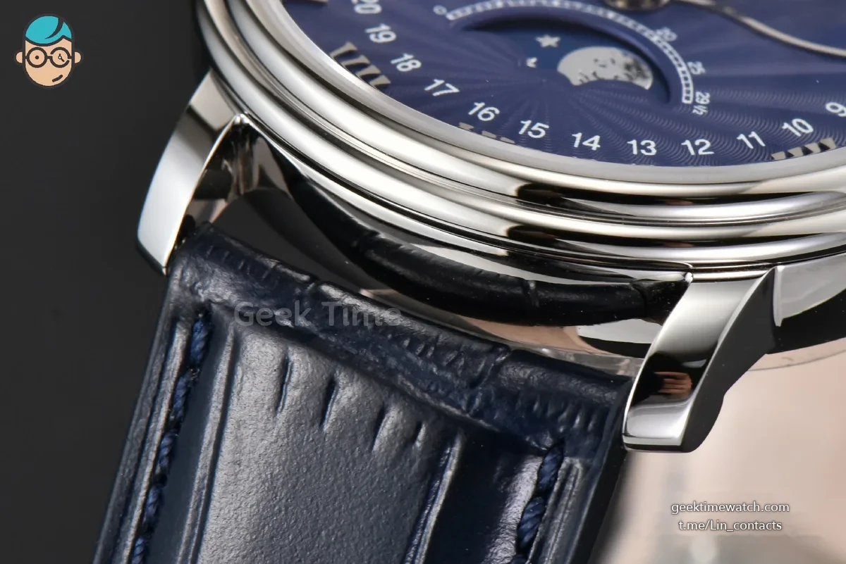 Villeret 6654 40mm Complicated Function OMF Blue Dial Black Leather Strap A6654 V3