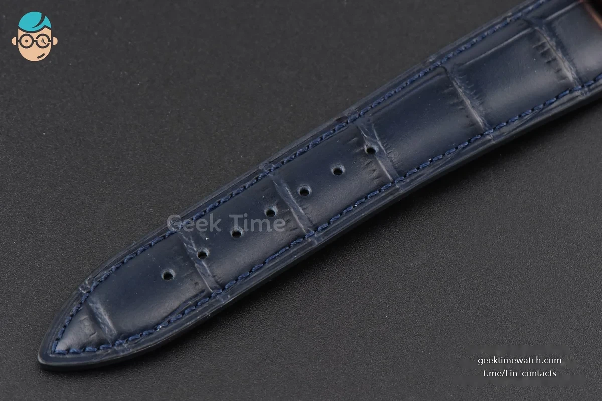 Villeret 6654 40mm Complicated Function OMF Blue Dial Black Leather Strap A6654 V3