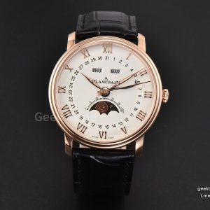 Villeret 6654 40mm Complicated Function OMF RG White Dial Black Leather Strap A6654 V3