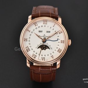 Villeret 6654 40mm Complicated Function OMF RG White Dial Brown Leather Strap A6654 V3