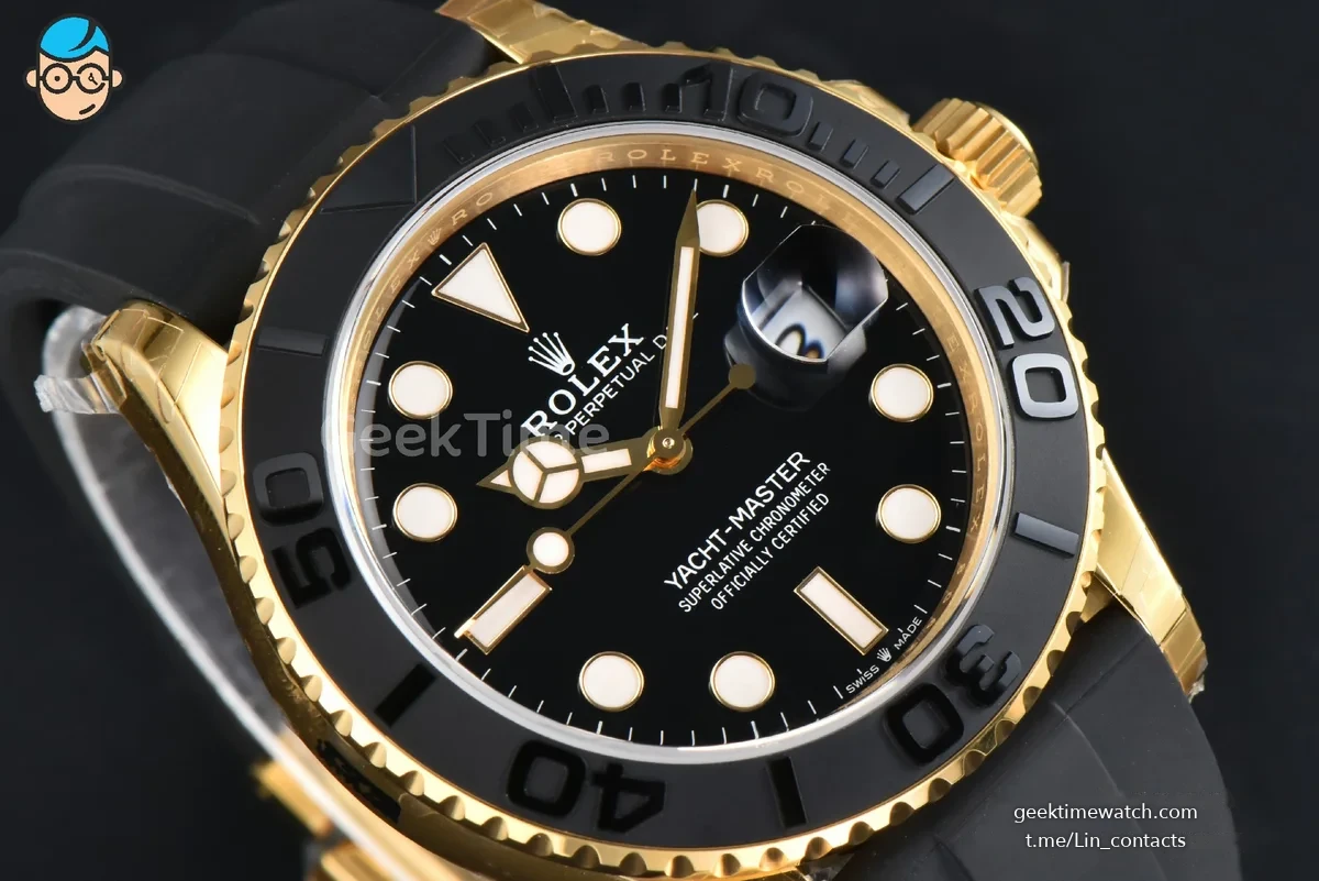 YachtMaster 226658 42mm YG VSF Black Bezel Black Dial Oysterflex Strap VS3235 V2(Tungsten)